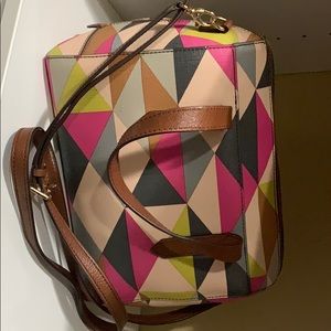 Fossil multi coloured satchel bag